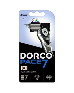 Бритва с 2 сменными кассетами PACE7 7 лезвийная Dorco