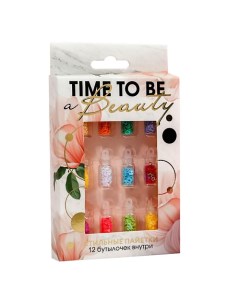 Набор пайеток для декора ногтей Time to be beauty 12 цветов Beauty fox