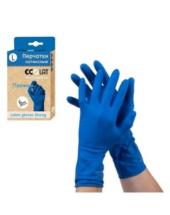 Латексные перчатки повышенной прочности хозяйственные размер M Ecolat