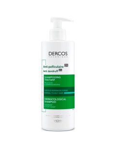 Интенсивный шампунь уход DERCOS против перхоти для нормальных и жирных волос 390 мл Vichy