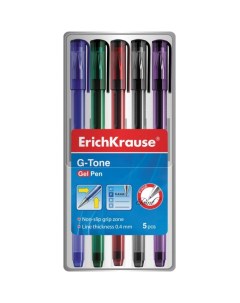Ручка гелевая G Tone 5 шт 5 упаковок Erich krause