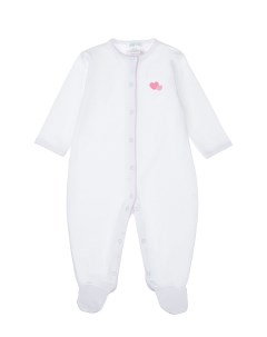 Белый комбинезон с вышивкой сердечки детский Lyda baby