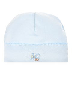 Голубая шапка с вышивкой паровоз детская Lyda baby