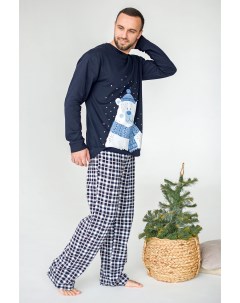 Муж пижама Снежный мишка Темно синий р 50 Оптима трикотаж