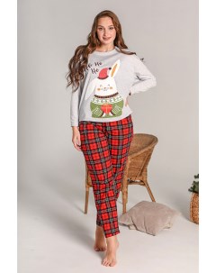 Жен пижама с брюками Подарок Серый р 56 Оптима трикотаж