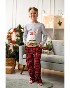 Дет пижама Подарок для мальчика Серый р 36 Оптима трикотаж