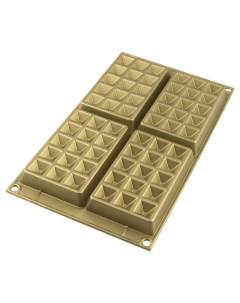 Форма для приготовления вафель Waffel Classic силиконовая золотая Silikomart