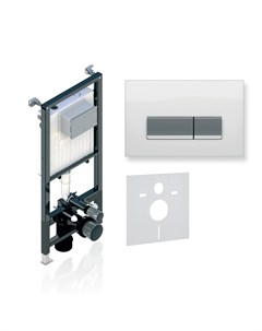 Система инсталляции для унитазов Alcora ST 1200 с кнопкой смыва Integro белое стекло Koller pool