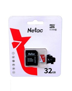 Карта памяти 32Gb MicroSD P500 Eco Class 10 NT02P500ECO 032G R с переходником под SD Netac