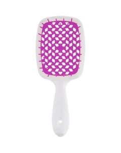Щетка Superbrush с закругленными зубчиками бело фиолетовая 20 3 х 8 5 х 3 1 см Щетки Janeke