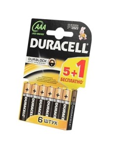 Батарейки LR03 6BL Basic AAA 6шт Duracell