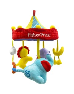 Мобиль для детской кроватки Mattel 5 подвесных игрушек Обезьянка Слоненок Львенок Банан Пончик F1027 Fisher price