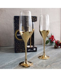Бокал для шампанского 160 мл стекло 4 шт Селест электрическое золото P9301 Luminarc