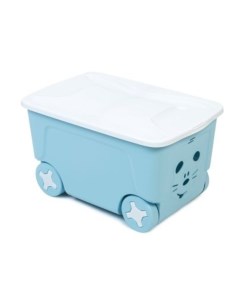 Ящик для игрушек 50 л на колесах пластик голубой Cool LA1032BL Little angel