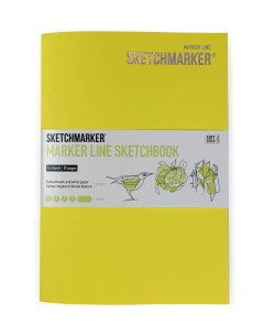 Скетчбук для маркеров MARKER LINE 14 8х21 см 16 л 160 г мягкая обложка лимонный Sketchmarker