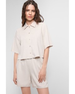 Укороченная блуза из вискозы и льна Belucci