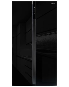 Холодильник Side by Side NFI 5212 черное стекло Ginzzu