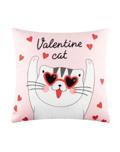 Декоративная подушка Valentine Cat 40х40 Этель