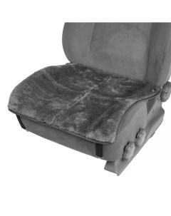 Накидка на переднее сиденье натуральная шерсть короткий ворс серый Nobrand
