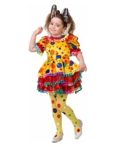 Карнавальный костюм Хлопушка сатин платье ободок размер 30 рост 116 см Jeanees