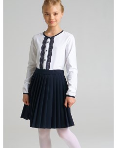 Блузка трикотажная с кружевом для девочки School by playtoday