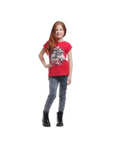 Красная футболка с принтом собачки для девочки Playtoday kids