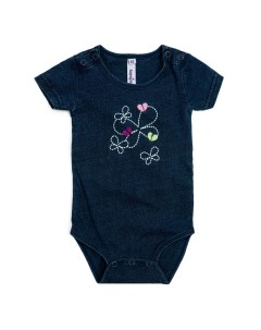 Синий боди с коротким рукавом и принтом для девочки Playtoday newborn