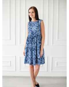Платье штапельное Элиза синее рр Инсантрик