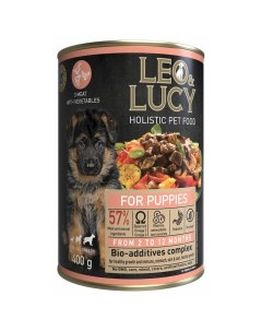 Leo Lucy влажный полнорационный корм для щенков мясное ассорти с овощами и биодобавками в паштете в  Leo&luсy