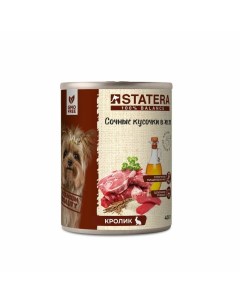 Полнорационный влажный корм для собак с кроликом кусочки в желе в консервах 400 г Statera
