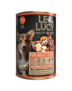 Leo Lucy влажный полнорационный корм для пожилых собак с ягненком грушей и биодобавками в паштете в  Leo&luсy