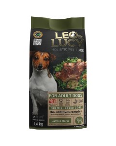 Leo Lucy сухой полнорационный корм для собак мелких пород с ягненком травами и биодобавками 1 6 кг Leo&luсy