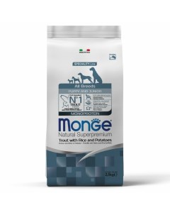 Dog Speciality Line Monoprotein полнорационный сухой корм для щенков с форелью рисом и картофелем 2  Monge
