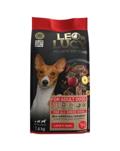 Leo Lucy сухой полнорационный корм для собак с ягненком яблоком и биодобавкам 1 6 кг Leo&luсy