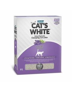 BOX Lavender наполнитель для кошек комкующийся с ароматом лаванды 6 л Cat's white