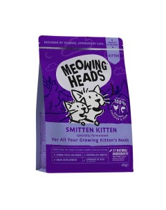 Smitten Kitten полнорационный сухой корм для котят с курицей и рисом 450 г Meowing heads