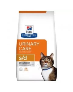 Сухой диетический корм для кошек Prescription Diet s d Urinary Care при мочекаменной болезни мкб 1 5 Hill`s