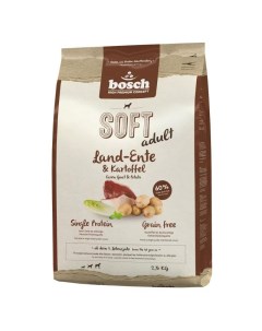 Soft Adult корм для собак старше 1 года с уткой и картофелем 2 5 кг Bosch