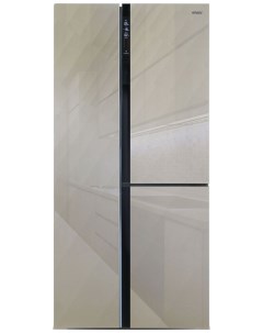 Холодильник Side by Side NFK 475 золотистое стекло Ginzzu