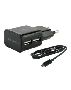 Сетевое зарядное устройство NT 2A 2 х USB 2 1A черный 453427 Red line