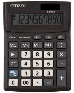 Калькулятор настольный BUSINESS LINE CMB1001BK МАЛЫЙ 136x100 мм 10 разрядов двойное питание Citizen