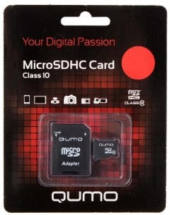 Карта памяти Micro SDHC 4Gb class 10 QM4GMICSDHC10 SD adapter Qumo