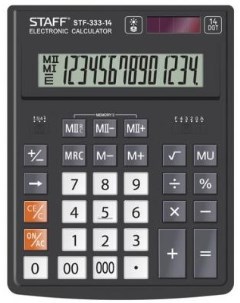 Калькулятор настольный PLUS STF 333 200x154 мм 14 разрядов двойное питание 250416 Staff