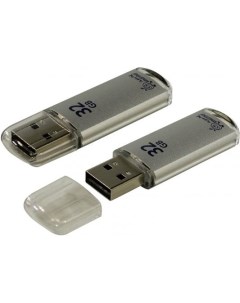 Внешний накопитель 32Gb USB Drive USB2 0 Smartbuy V Cut Silver SB32GBVC S