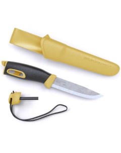 Нож Companion Spark 13573 стальной разделочный лезв 104мм черный желтый Mora