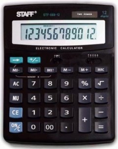 Калькулятор настольный STF 888 12 200х150 мм 12 разрядов двойное питание 250149 Staff