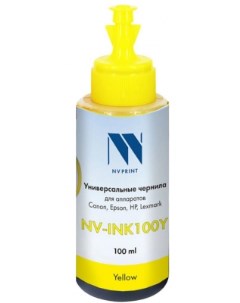 Чернила NV INK100 Yellow универсальные на водной основе для аппаратов Canon 100 ml Китай Nv print