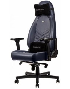 Кресло для геймеров ICON Real Leather чёрный синий Noblechairs
