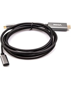 Кабель адаптер USB 3 1 Type Cm HDMI A m 4K@60Hz 1 8m PD Alum Shell VCOM CU423MCPD 1 8M Vcom telecom
