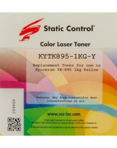 Тонер KYTK895 1KG Y желтый флакон 1000гр для принтера Kyocera Mita FS C8020 C8025 C8520 Static control